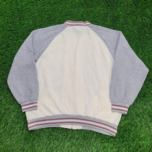 Spalding Zip Sweatshirt M/L 23x26 Cropped Two-Tone Striped - Picture 13 of 15